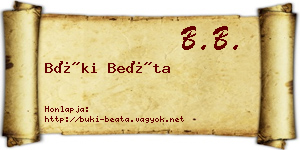 Büki Beáta névjegykártya