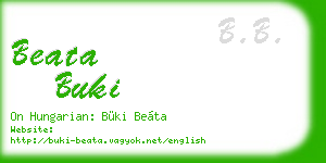 beata buki business card